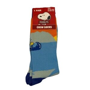 Fun Novelty Crew Adult Unisex Size 6-13 Socks Peanuts Snoopy Cartoon NEW  Gifts